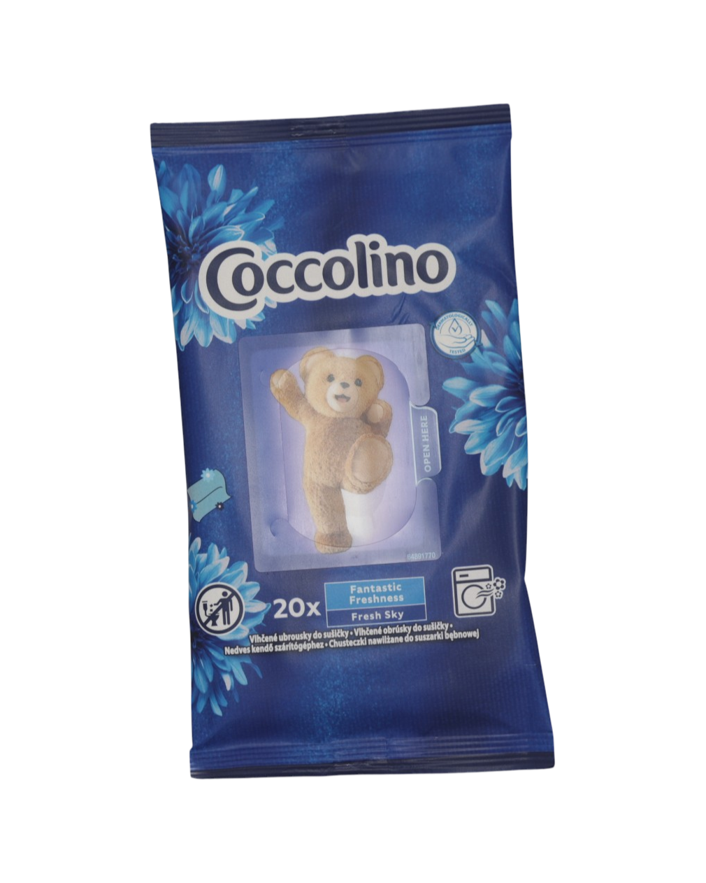 Coccolino servetele umede parfumate pentru uscator de rufe 20 buc Fresh Sky