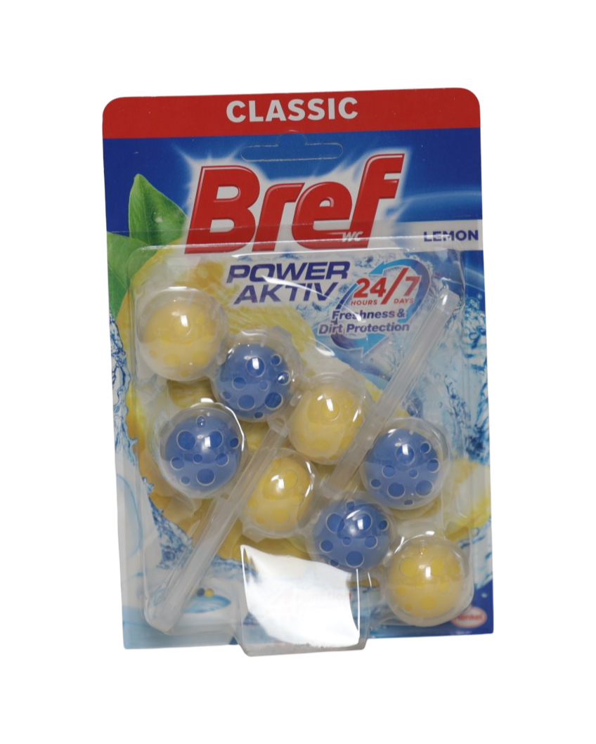 Bref odorizant WC cu bile 2x50g Power Aktiv Lemon