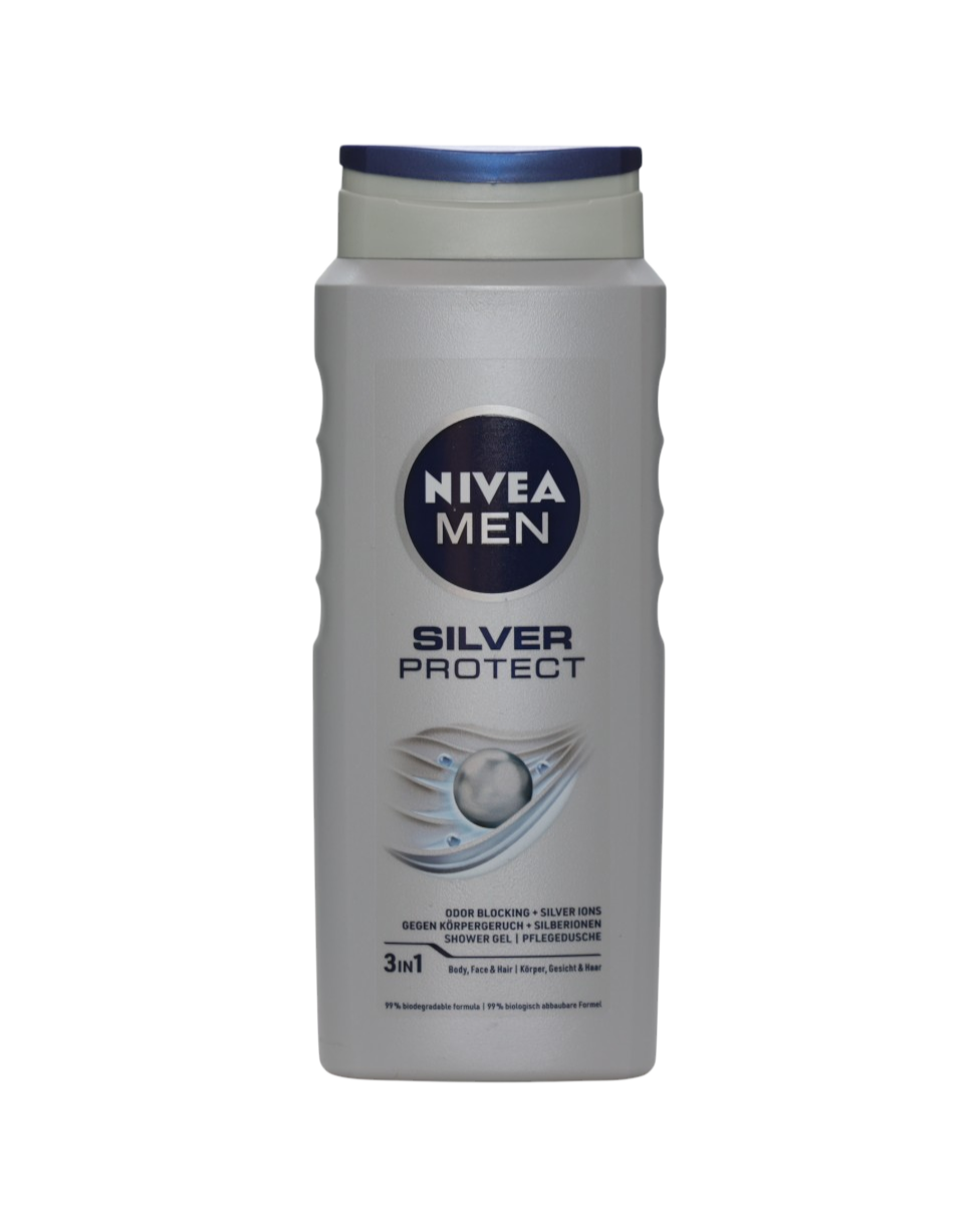 Nivea gel de dus barbati 500 ml Silver Protect